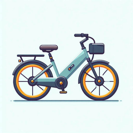 Bicycle, vector illustration in flat design style. Vector illustration.のイラスト素材