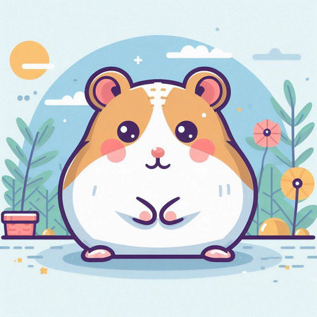 Cute hamster vector illustration. Cute hamster character.のイラスト素材