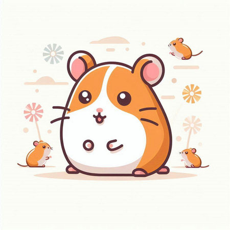Cute hamster vector illustration. Cute cartoon hamster.のイラスト素材