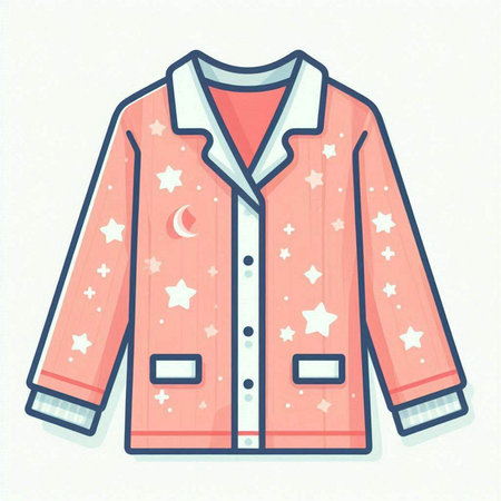 Pajama jacket with stars. Vector illustration in flat style.のイラスト素材