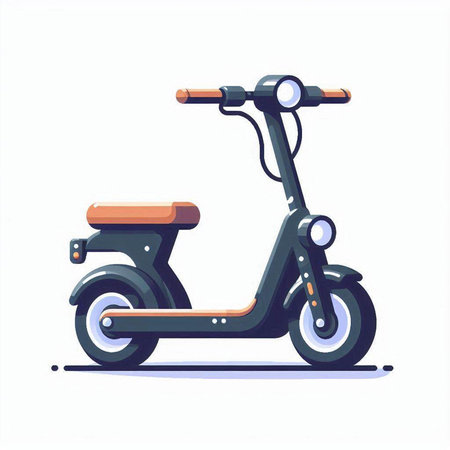 Modern scooter isolated on white background. Flat style vector illustration.のイラスト素材