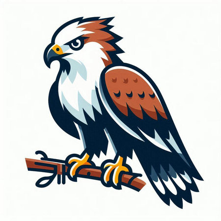 Eagle with a gun in its beak. Vector illustration.のイラスト素材