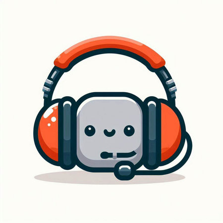 Cute cartoon headphones. Vector illustration isolated on a white background.のイラスト素材