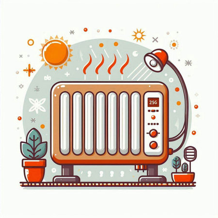 Vector illustration of a retro radio with a lamp on a white backgroundのイラスト素材