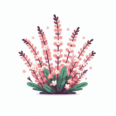 Bouquet of pink flowers on a white background. Vector illustration.のイラスト素材