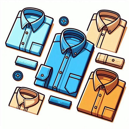 Men's shirts. Vector illustration of a set of men's shirts.のイラスト素材