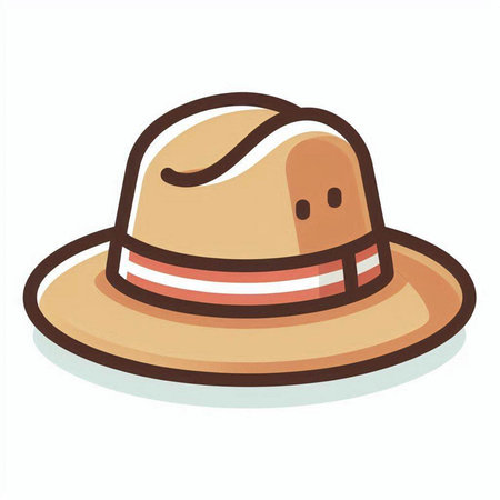 Isolated brown hat on a white background, Vector illustration EPS10のイラスト素材