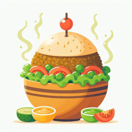 Mexican food vector illustration. Traditional mexican fast food.のイラスト素材