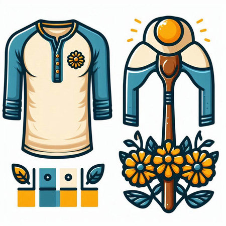 Set of fashion clothes and accessories. Vector illustration in cartoon style.のイラスト素材