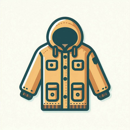 Winter jacket icon. Vector illustration in flat style. Eps 10.のイラスト素材