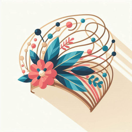 Flower design element, vector illustration. Can be used for wedding invitation, greeting cardのイラスト素材