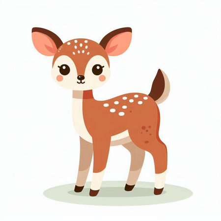 Cute little deer isolated on a white background. Vector illustration.のイラスト素材