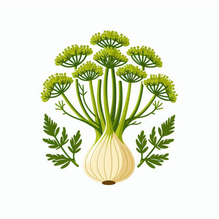 Fennel isolated on white background. Vector illustration for your designのイラスト素材