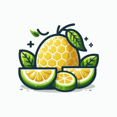 Cute lemon fruit character. Vector illustration isolated on white background.のイラスト素材
