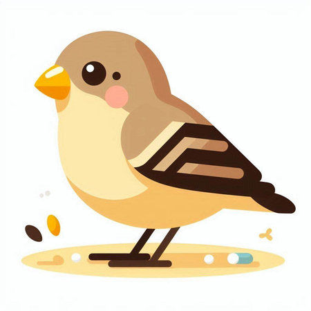Illustration of a cute bird on a white background. Vector illustration.のイラスト素材