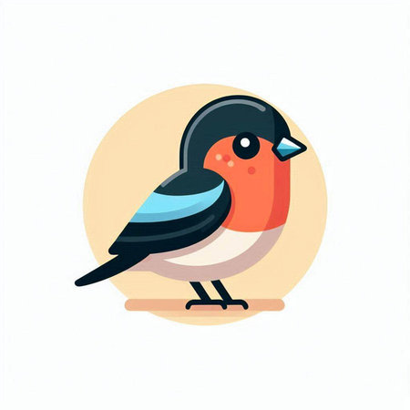 Bullfinch flat icon. Vector illustration of bullfinch.のイラスト素材