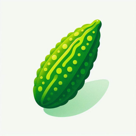 Illustration of a cucumber on a white background. Vector illustration.のイラスト素材