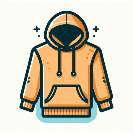 Stylized vector illustration of a hoodie on a white backgroundのイラスト素材
