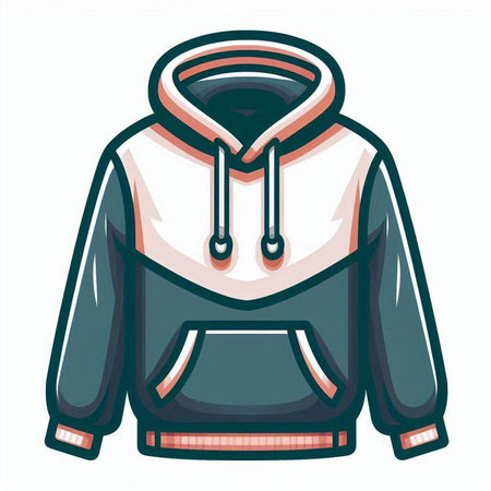 Jacket with hood isolated on a white background. Vector illustration.のイラスト素材
