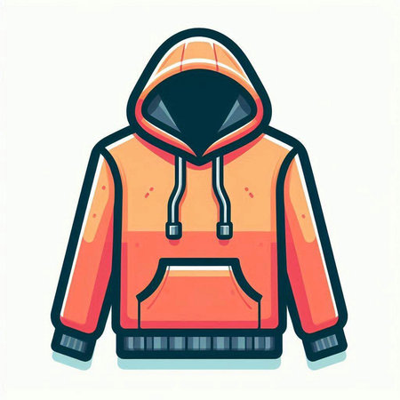 Vector illustration of a hooded jacket isolated on a white background.のイラスト素材
