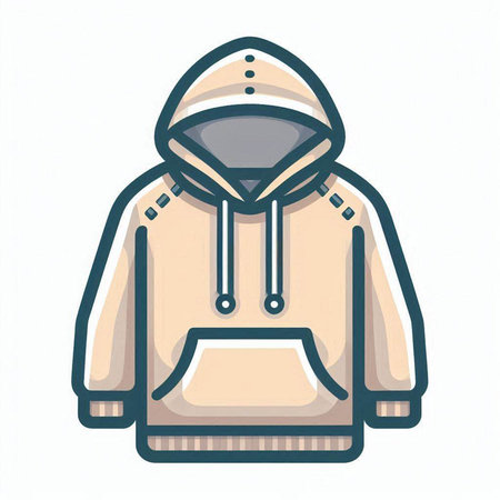Illustration of a hooded jacket isolated on a white background.のイラスト素材