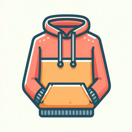 Illustration of a hoodie with a hood. Vector illustration.のイラスト素材