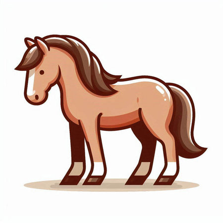 Horse isolated on white background. Cartoon style. Vector illustration.のイラスト素材