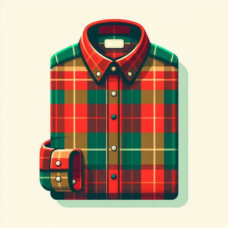 Men's shirt with a belt. Vector illustration in retro style.のイラスト素材