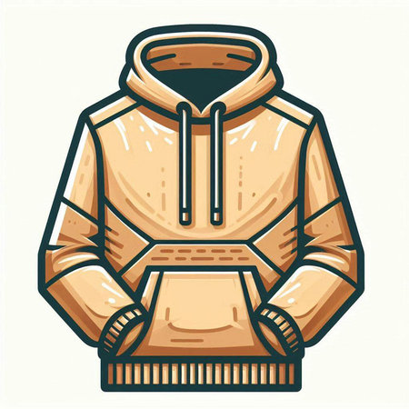 Illustration of a hoodie with a hood isolated on a white backgroundのイラスト素材