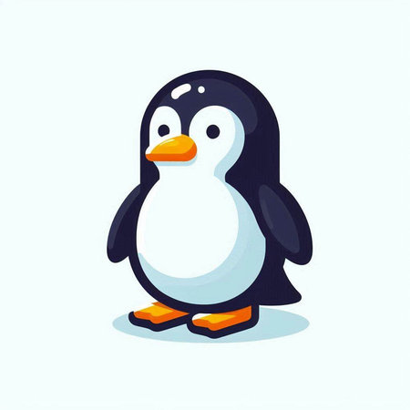 Cute penguin isolated on white background. Cartoon vector illustration.のイラスト素材