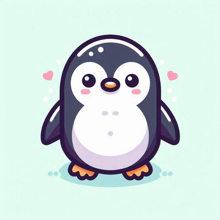 Cute cartoon penguin. Vector illustration of a cute penguin.のイラスト素材