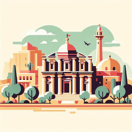 Illustration of the famous building in Rome, Italy. Vector illustrationのイラスト素材
