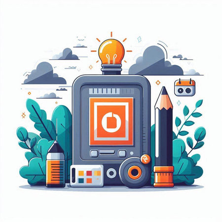 Electronic device in flat style. Vector illustration for web design.のイラスト素材