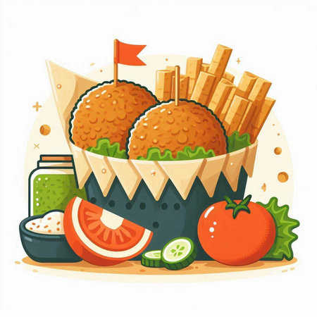 Fast food vector illustration. Fast food icon. Vector illustration of fast food.のイラスト素材