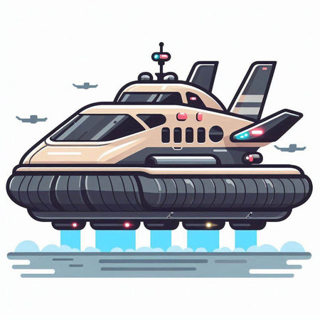 Space ship. Cartoon vector illustration of space ship in flat style.のイラスト素材