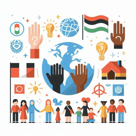 People around the world. Flat design style vector illustration on white background.のイラスト素材