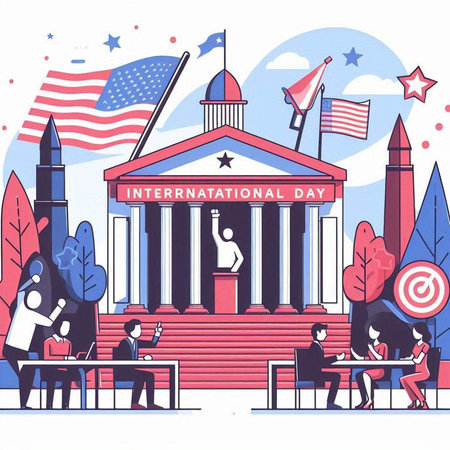 Independence Day in United States of America. Vector illustration in flat styleのイラスト素材