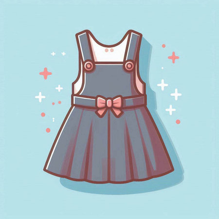 Illustration of cute dress for a little girl. Vector illustration.のイラスト素材