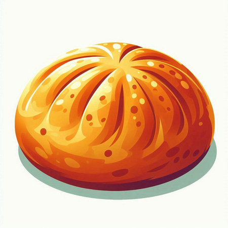 Illustration of a fresh baked bun on a white background - vectorのイラスト素材