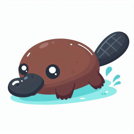 Cute cartoon beaver. Vector illustration isolated on white background.のイラスト素材