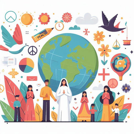 Concept of World Peace Day, International Day of Peace. Vector illustrationのイラスト素材