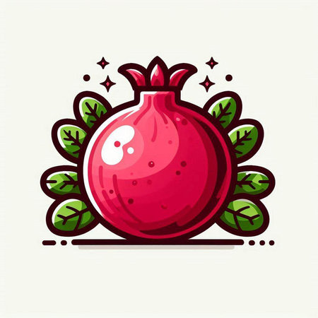 Pomegranate fruit icon. Vector illustration in cartoon style.のイラスト素材