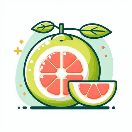 Grapefruit vector icon isolated on white background. Fresh fruit illustration.のイラスト素材