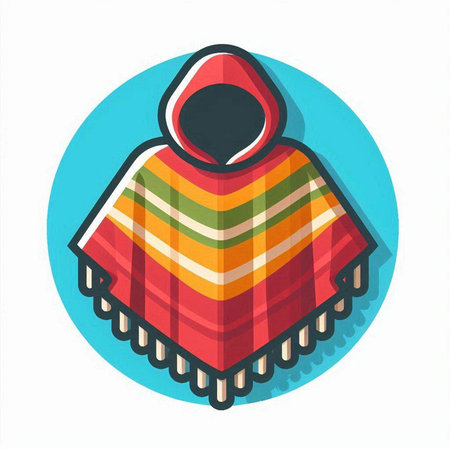 Mexican plaid colorful icon. Flat design. Vector illustration.のイラスト素材
