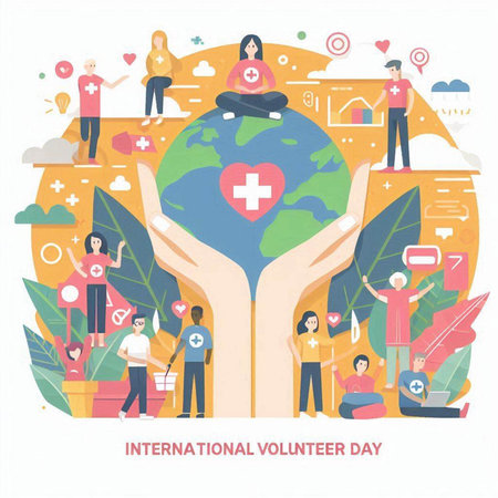 International Day of Persons with Disabilities. Flat design vector illustration.のイラスト素材