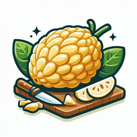 Lemon fruit on a cutting board and knife. Vector illustration.のイラスト素材