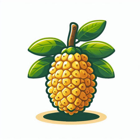 Illustration of a yellow bergamot fruit on a white backgroundのイラスト素材