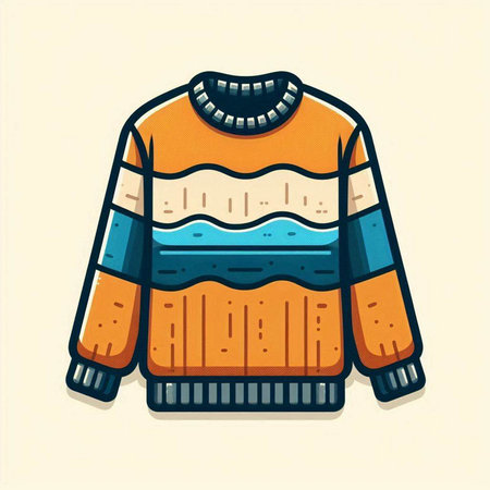 Winter sweater. Vector illustration of a sweater. Isolated on white background.のイラスト素材