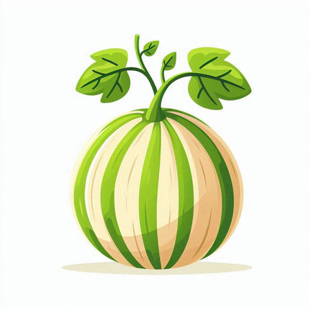 Watermelon isolated on a white background. Vector illustration in cartoon style.のイラスト素材