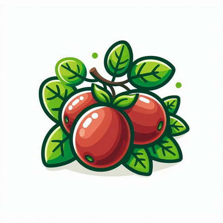 Cranberry vector icon. Hand drawn illustration of cranberries.のイラスト素材